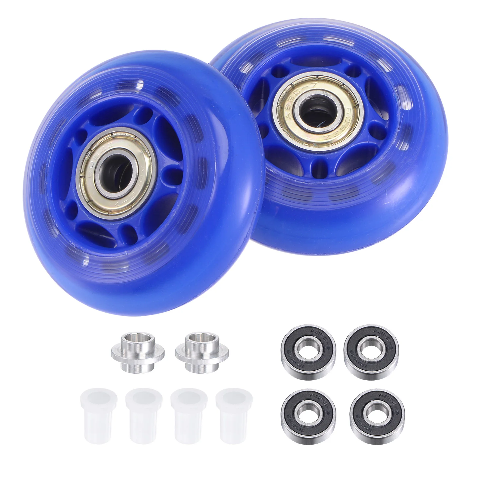 

Uxcell 2 шт Встроенные скейт колеса 64 мм OD темно-синий с 608-2RS шарикоподшипники прокладки