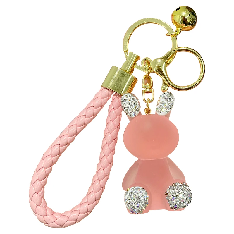 

Creative Cartoon Crystal Bunny Resin Key Chain Pendant Cute Doll Car Key Chain Handbag Accessories Gift