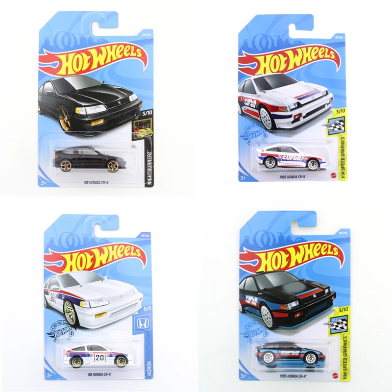 

2021-90 оригинальные горячие колеса Мини Сплав купе 1985 HONDA CR-X 1/64 Металл литье под давлением модель автомобиля детские игрушки подарок