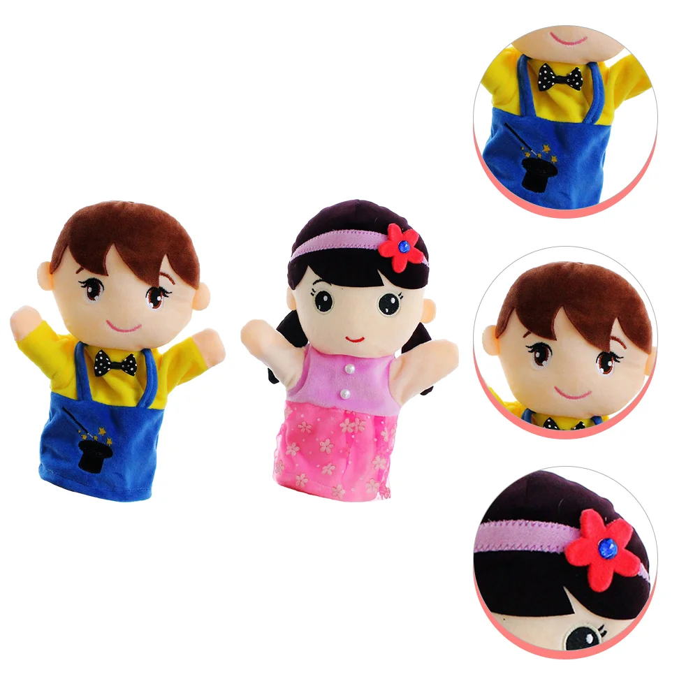 

2 Pcs Family Hand Puppet Para Niños Hand Family Dolls Animal Interactive Puppets Toy Cloth Kids Hand Puppet Dad