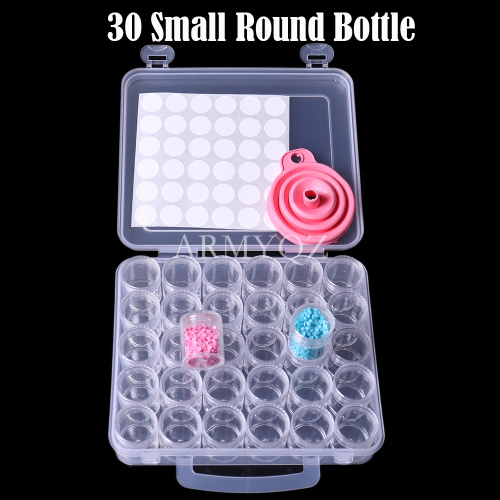 

30 Bottle Diamond Painting Box Diamond Embroidery Accessories Diamond Mosaic Carry Case Container Storage Box Hand Bag Tools