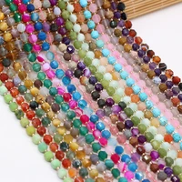 2pcs natural stone agate jade faceted beaded 6mm for jewelry makingdiy necklace bracelet accessories healing gems charm gift40cm