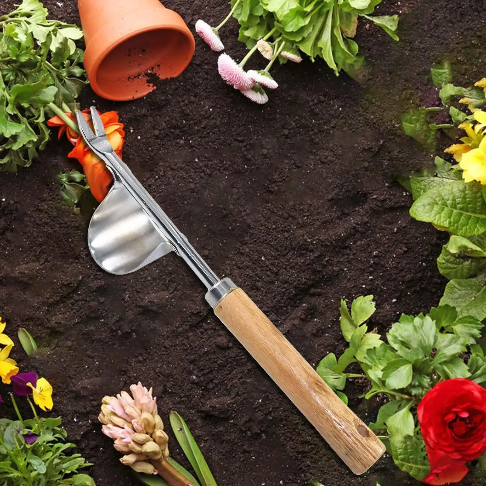 

Hand Weeder Gardening Tool Wood Handle Manual Weed Puller Rust Resistant Dandelion Remover Tool for Outdoor Gardening Activities