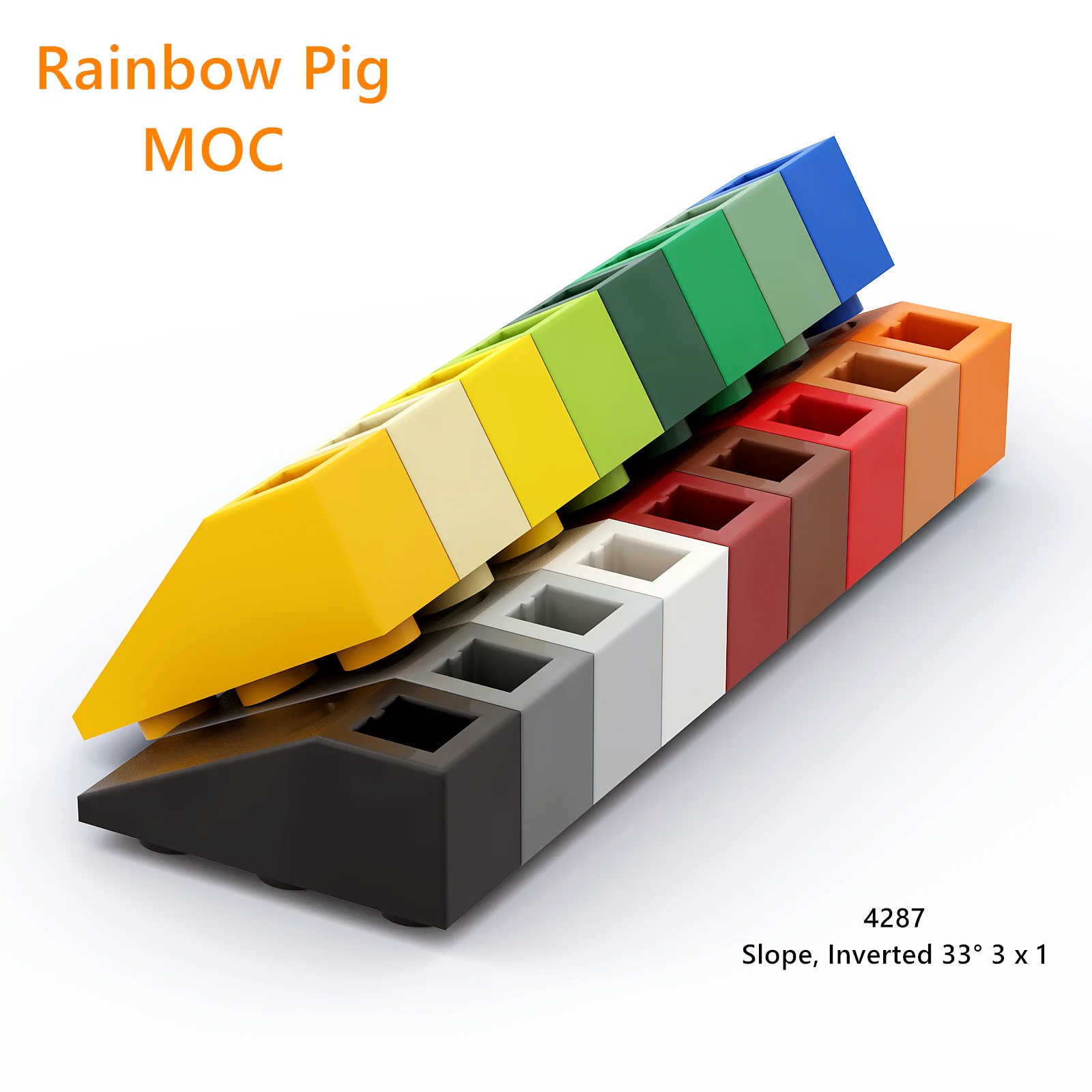 

Rainbow Pig MOC Particles 4287 Slope Inverted 33° 3 x 1 Building Blocks DIY Assembles Bricks Bulk Model Educational Tech Toys