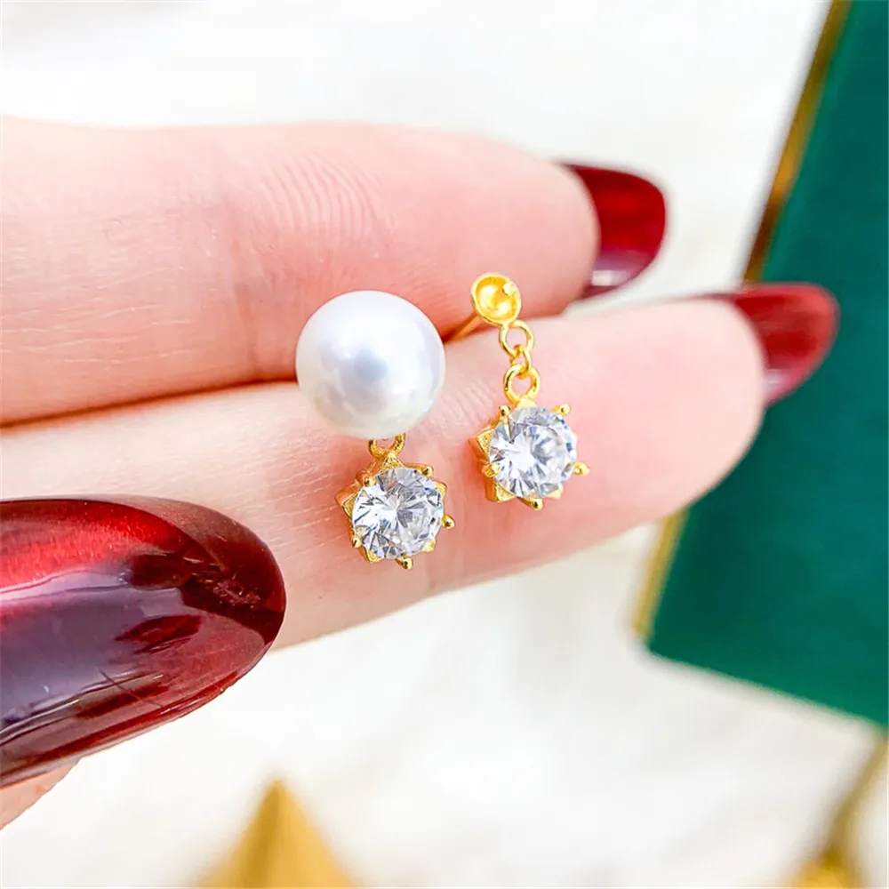 

S925 Sterling Silver Earring Hooks Accessories Gold Silver Ear Studs Ear Hooks Wire For Pearl Earrings Jewelry Making Findings