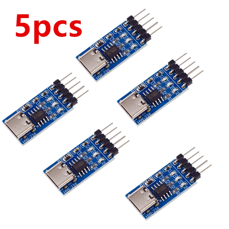 

5PCS TYPE-C USB to TTL Serial Port CH340N Module CH340 DC 5V/3.3V Upgrade MCU Download Brush Line