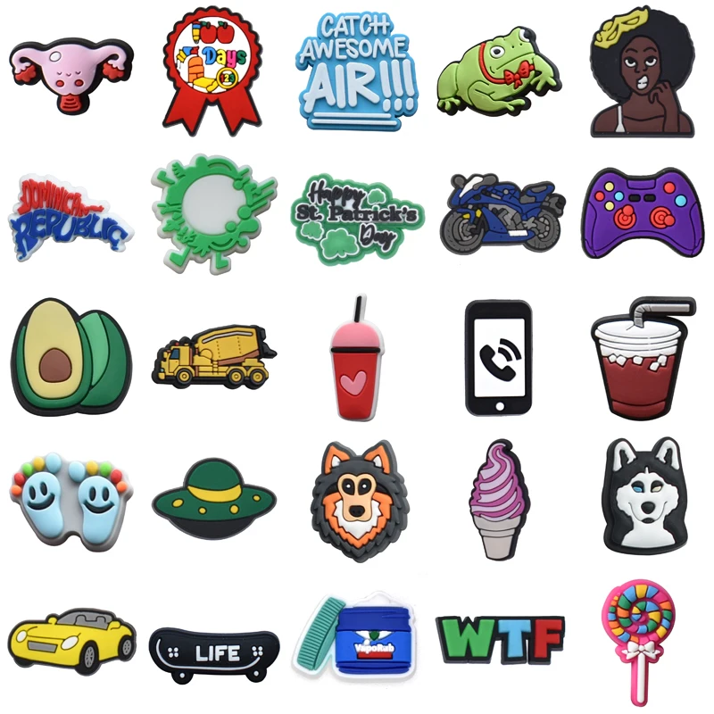 

Men Women Charm Packs Boy Gifts Para Pins Shoe Charms Set Jeans Decorations for Crocs Wholesale Bulk Shoes Accessories Girl Kids
