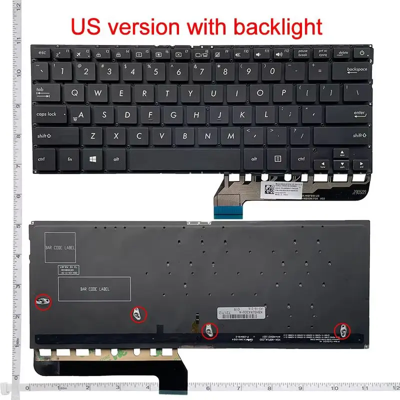 Клавиатура для ноутбука ASUS UX430 UX430U UX430UA UX430UQ UX305UAB американская английская черная