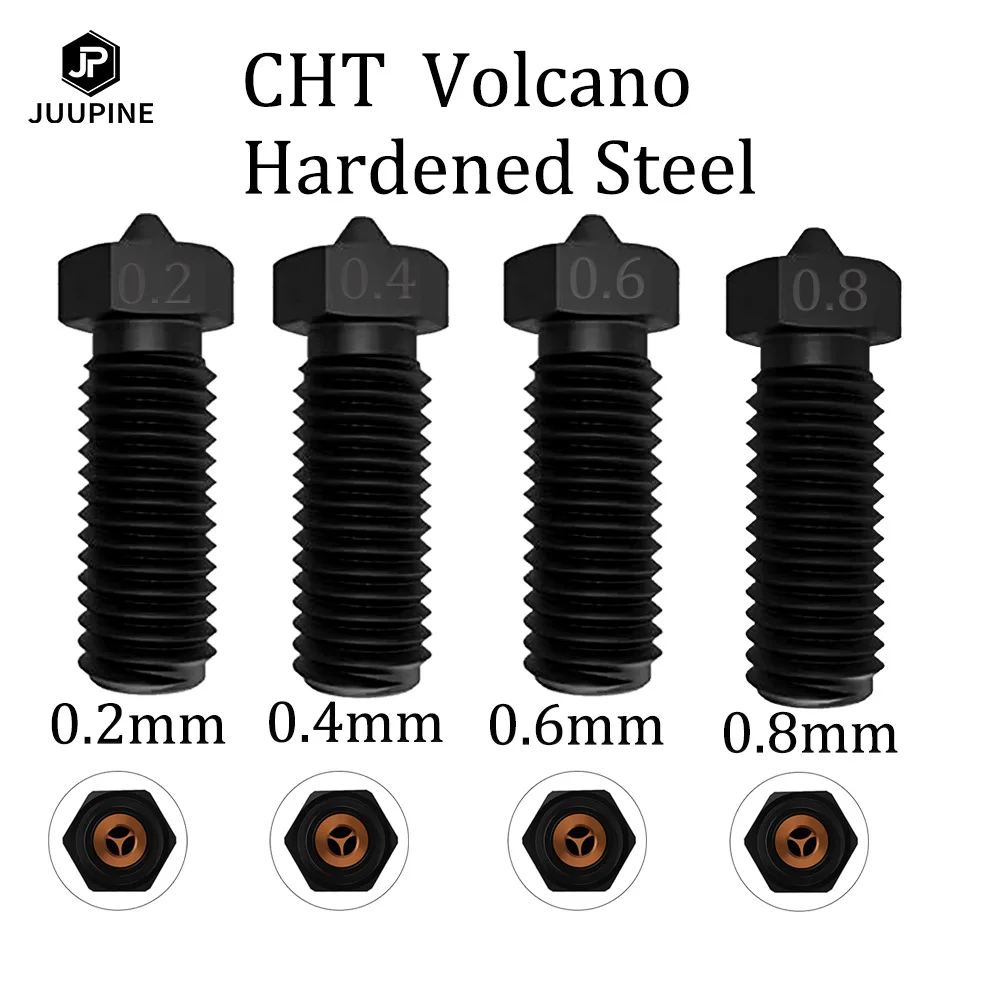 

Cht Volcano Nozzle 3d Printer High Flow Volcano Nozzle Hardened Steel For Volcano Hotend Ender 3 Artillery Vyper Prusa I3 Hotend