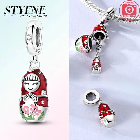 Шармы из серебра 925 с розочкой