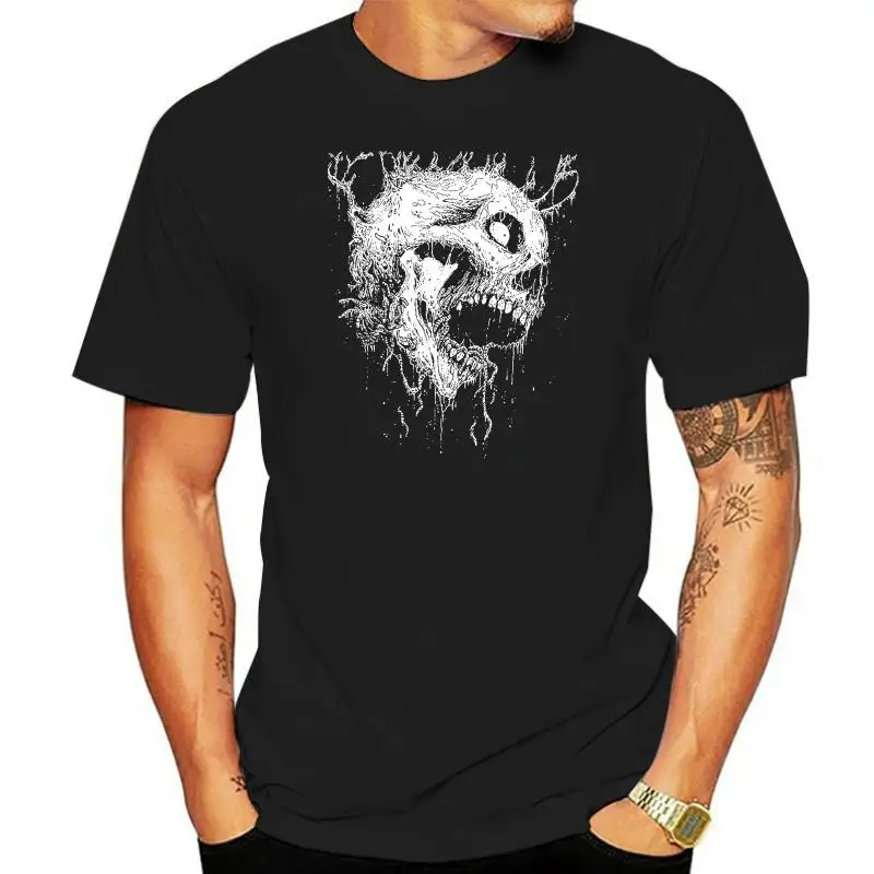 

New Men T-Shirt Men Summer Style Side Skull Death Metal Art Tshirt Band Music Rock T Shirt Top Goth Emo Blackcasual T Shirts