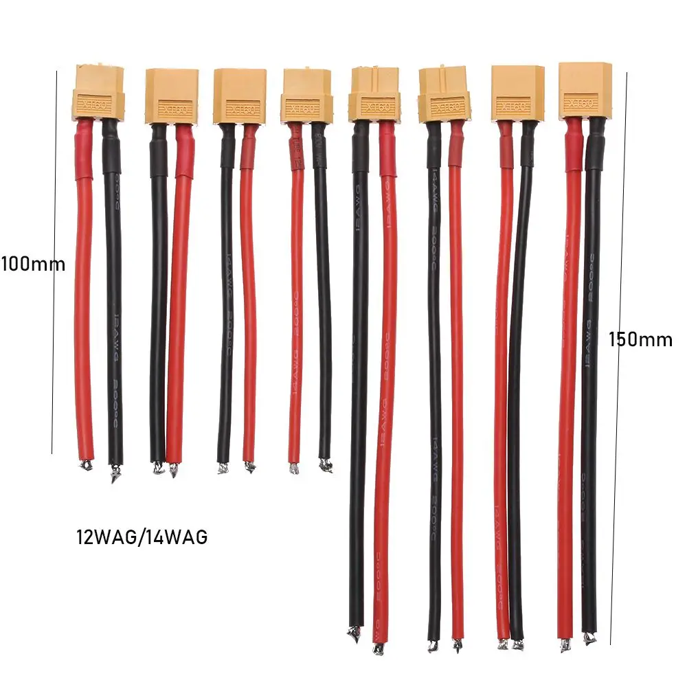 Горячая новинка: Кабели-удлинители 12 AWG14 AWG с разъемами XT60 (папамама), 10 см15 см, для аккумуляторов (art.: 3920d9da257dd) - 3920d9da257dd