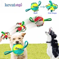 pet dog toys dog chewing ball outdoor flying disk tooth cleaning balls for large dogs puppies funny interactive elasticity ball