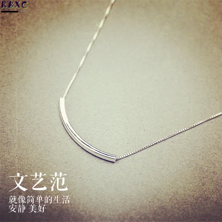 

RXBC 925 Sterling Silver Necklace, artistic style clavicle chain cover chain, Japanese and Korean fresh silver jewelry