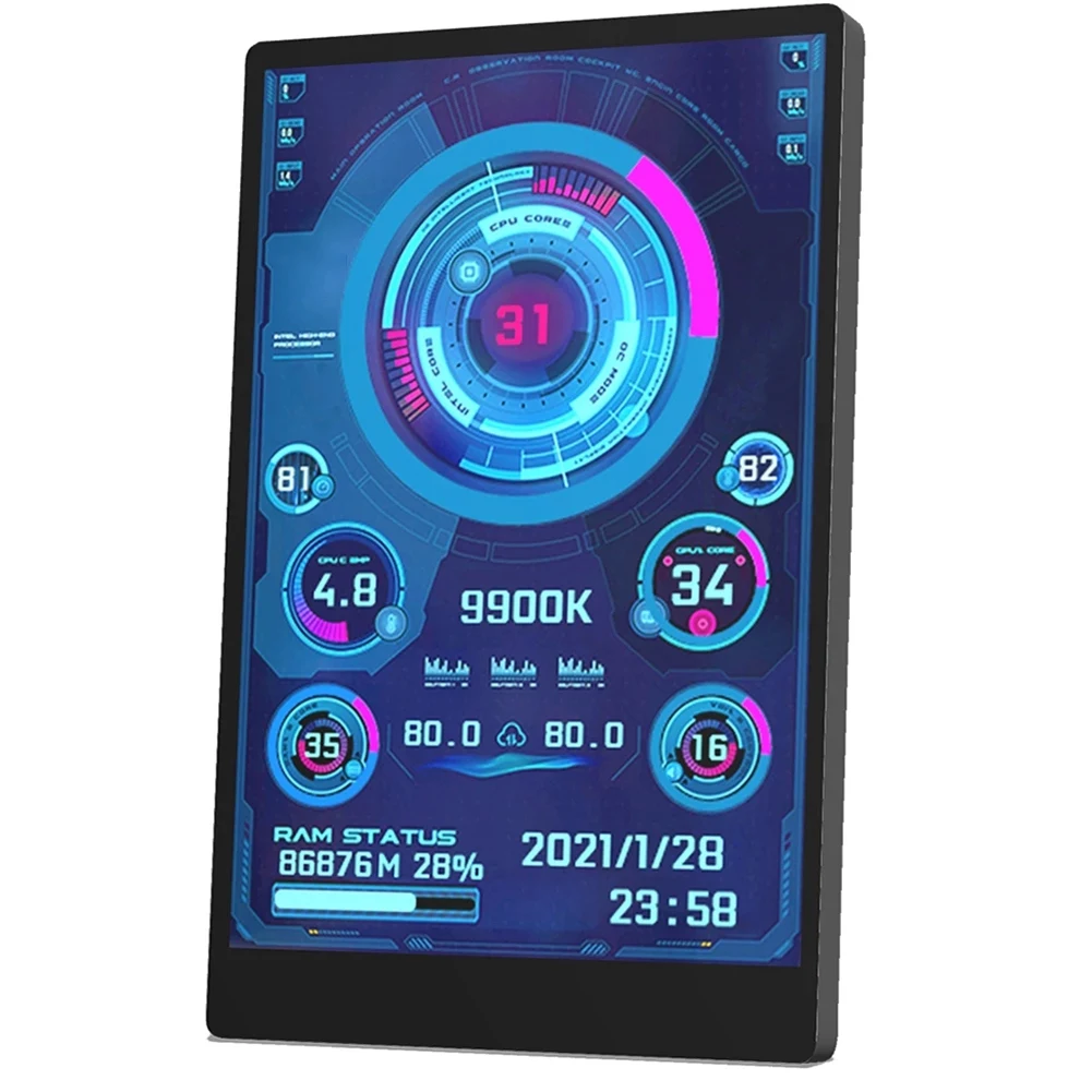 

Компьютерный монитор для Mini ITX чехол, 3,5 дюйма, IPS, другой экран, процессор, GPU, RAM, HDD, USB дисплей AIDA64 + подставка