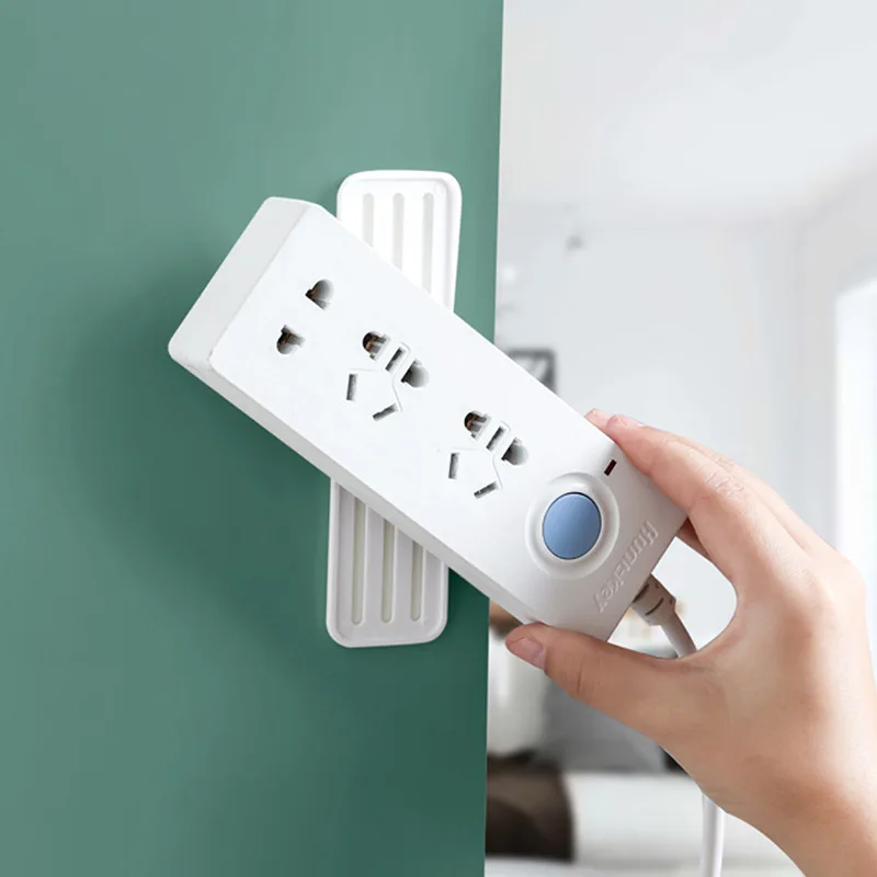 

Wall-Mounted Holder Punch-free Plug Fixer Self-Adhesive Socket Fixer Seamless Power Strip Holder Home Cable Wire Organizer Racks