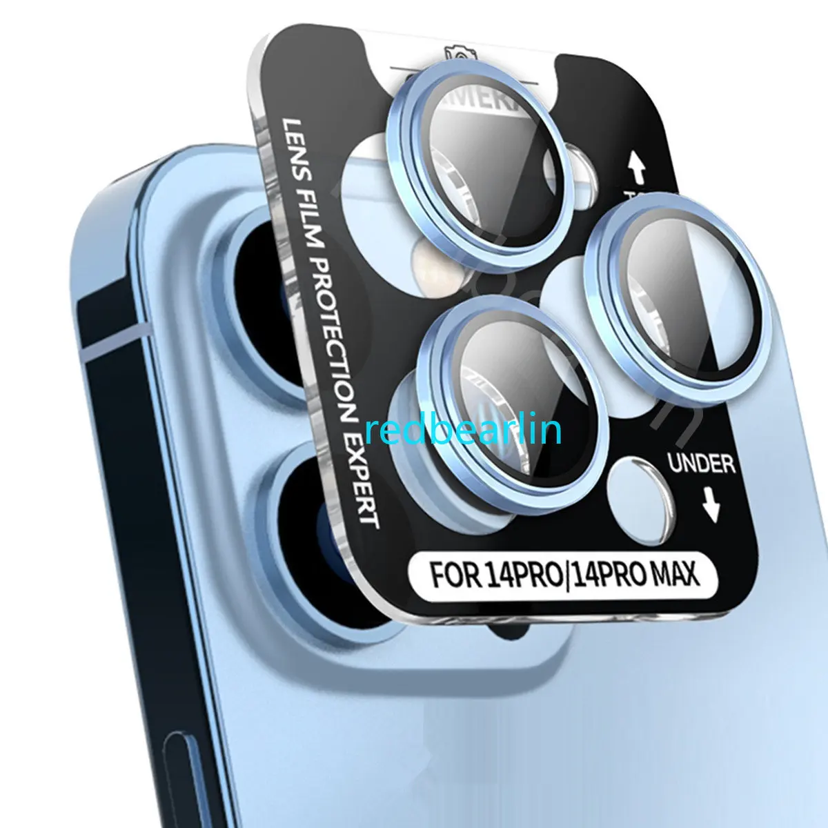 100PCS Quick Stick Installation 3D Camera lens Protector Cover For Iphone 11 12 13 14 Pro 14 Pro max Camera lens Tempered screen