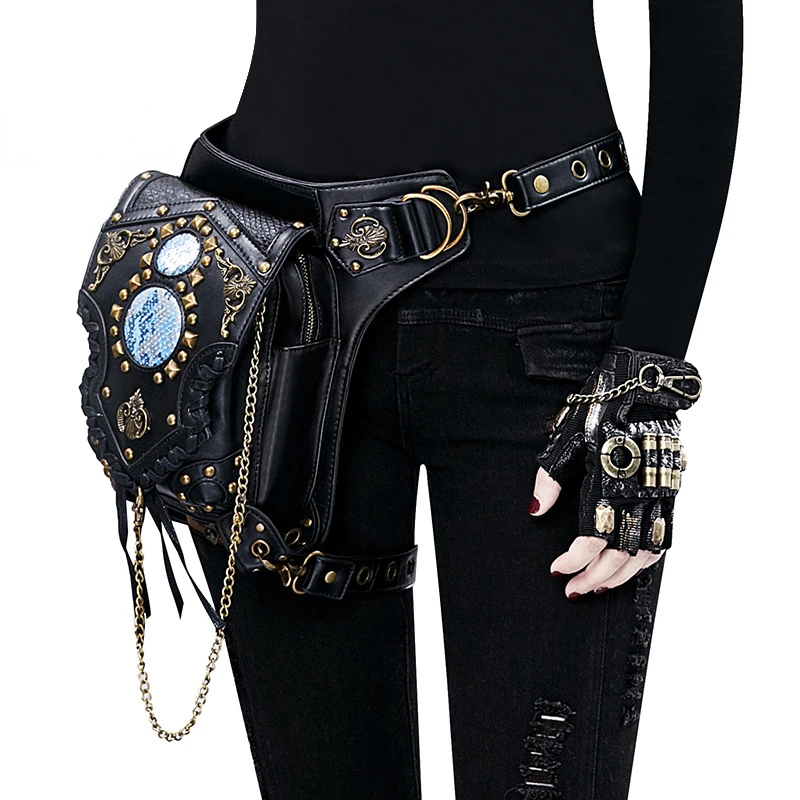 

2022 New Fashion New Steampunk Shoulder Diagonal Bag Chain Bag Women's Purse Men's Trend Strap Drop Pattern Type Style Item Type