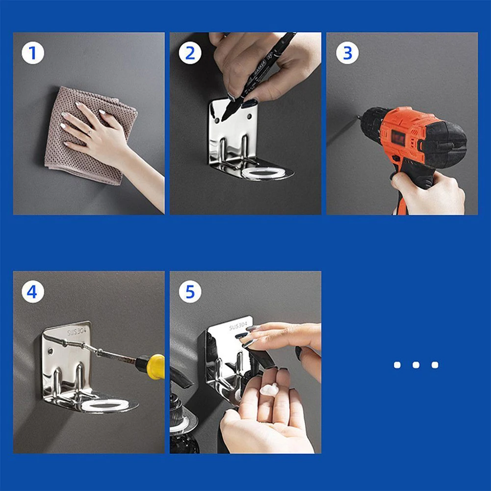 Удобная стойка для бутылок из нержавеющей стали и геля душа легко установить