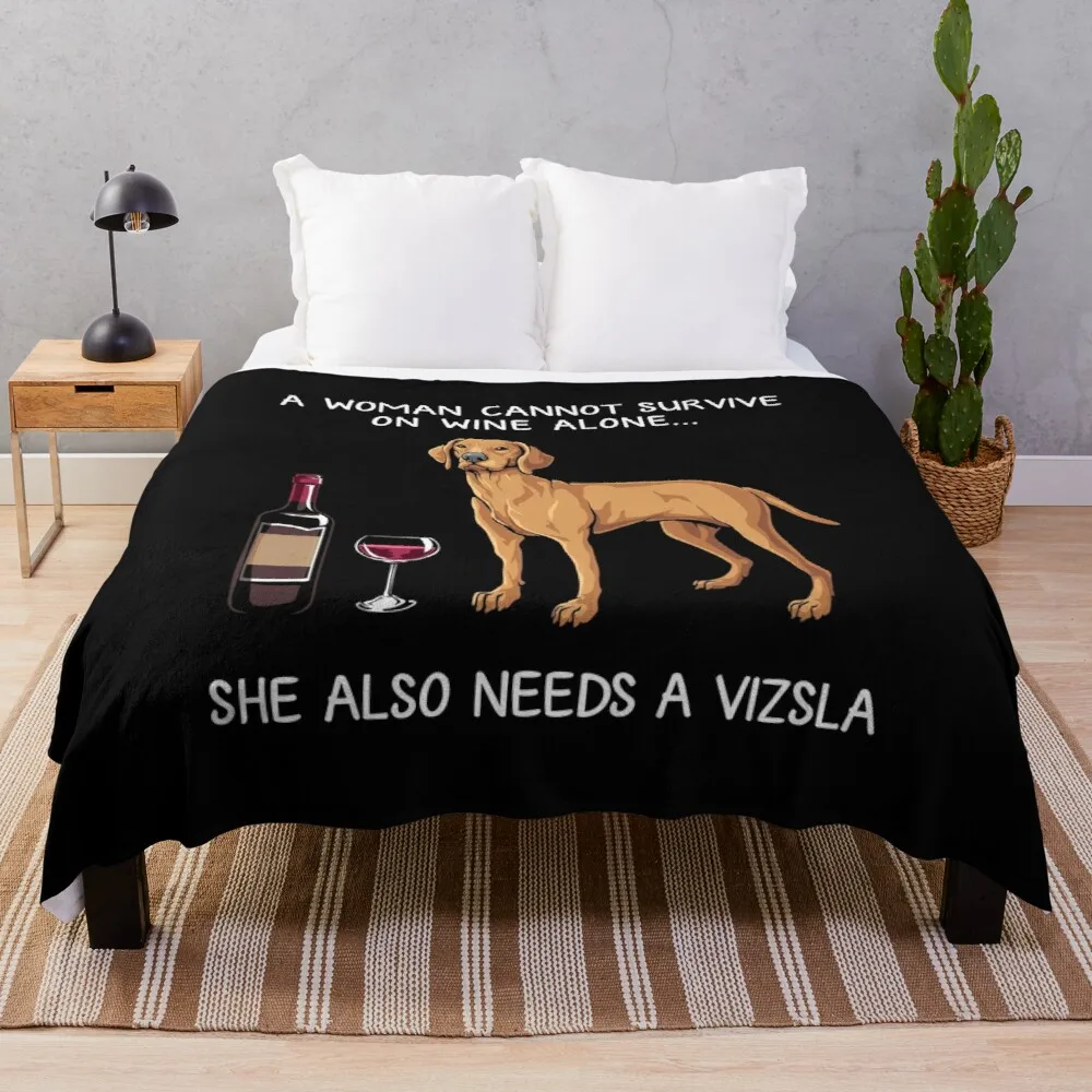 

Смешное одеяло для собак Vizsla and wine