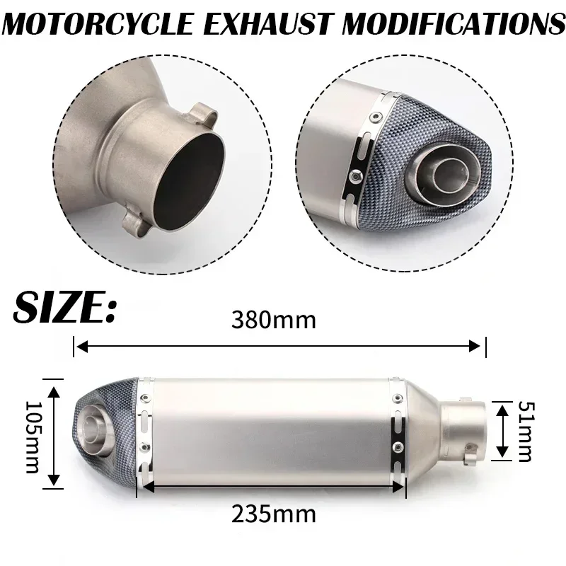 51 мм глушитель общего назначения для мотоцикла Racing Escape ak выхлопная система MT07 R3