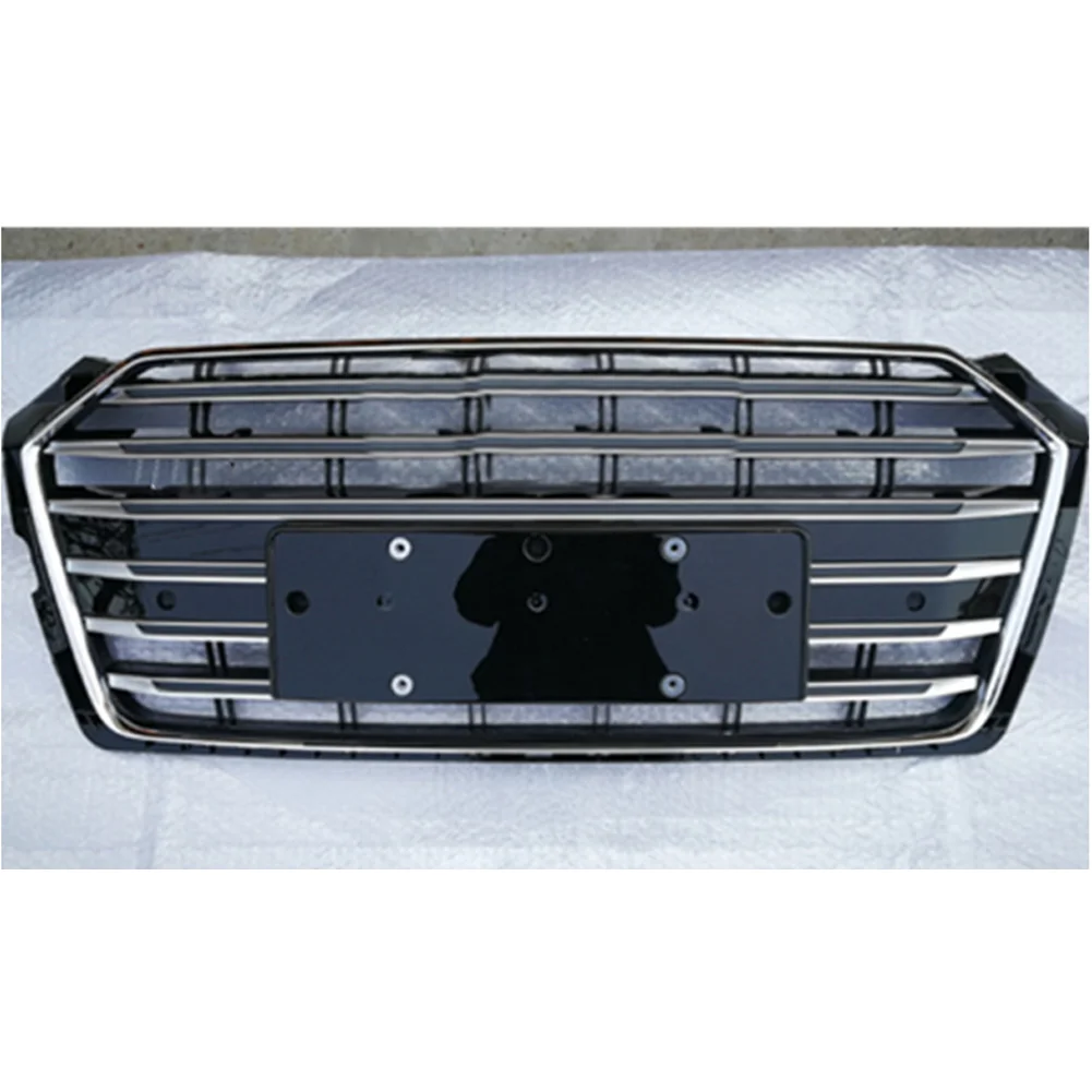 

W/LOGO For Audi A5/S5 B9 2017 2018 2019 Car Accessory Front Bumper Grille Centre Panel Styling Upper black Grill (For S 5 style)