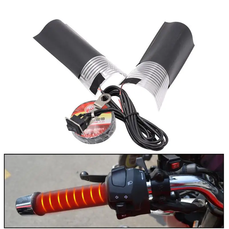 

Motorcycles Heated Handles Grips 12v Heating Film Handle Cover Winter Scooter Handlebar Heater Warmer Kit