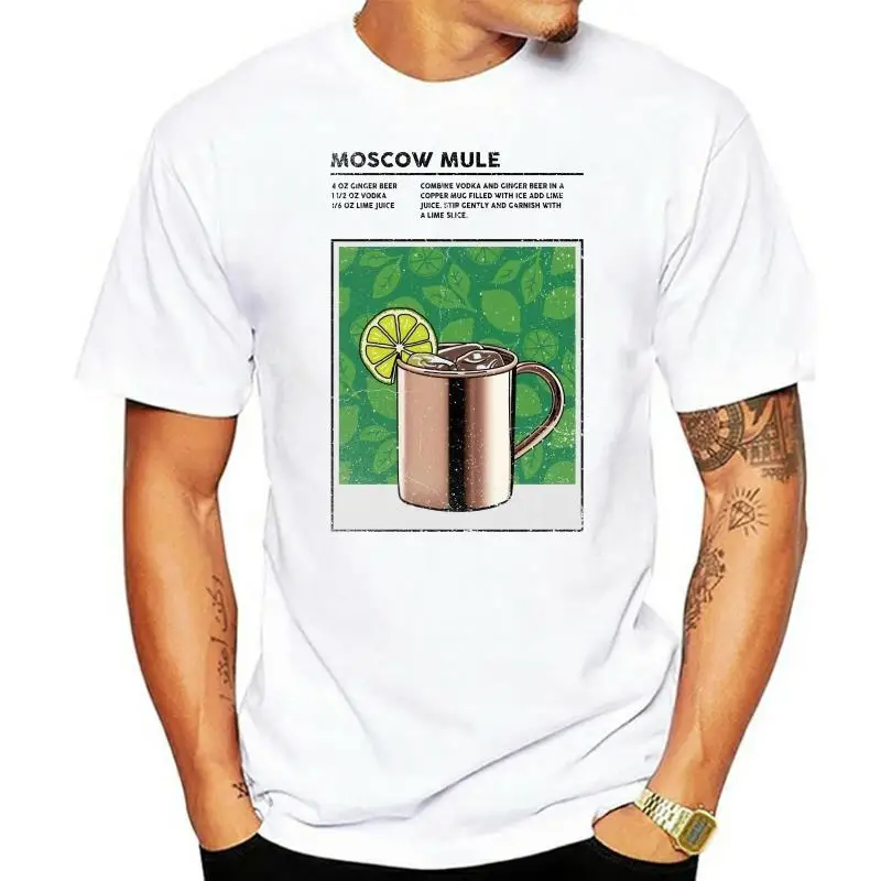 

Moscow Mule T-Shirt Mixed Drink Cocktail Alcohol Bartender Booze Happy Hour Shot 2022 Fashion Tops StreetWear t shirt Solid Colo