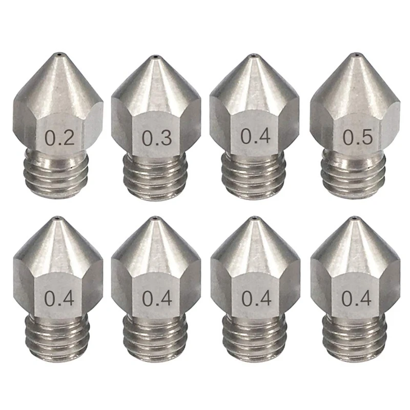 

JFBL Hot 0.2Mm 0.3Mm 0.4Mm 0.5Mm 0.6Mm 0.8Mm 1.0Mm Stainless Steel 3D Printer Nozzle For 1.75Mm Filament MK8 Extruder