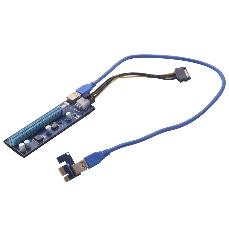 

6 шт., Райзер-адаптер VER009S USB 3,0 PCI-E, 1X 4X 8X 16X