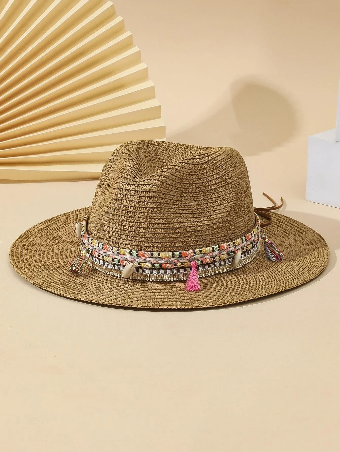 

hat Tassel & Shell Decor Straw Hat beach