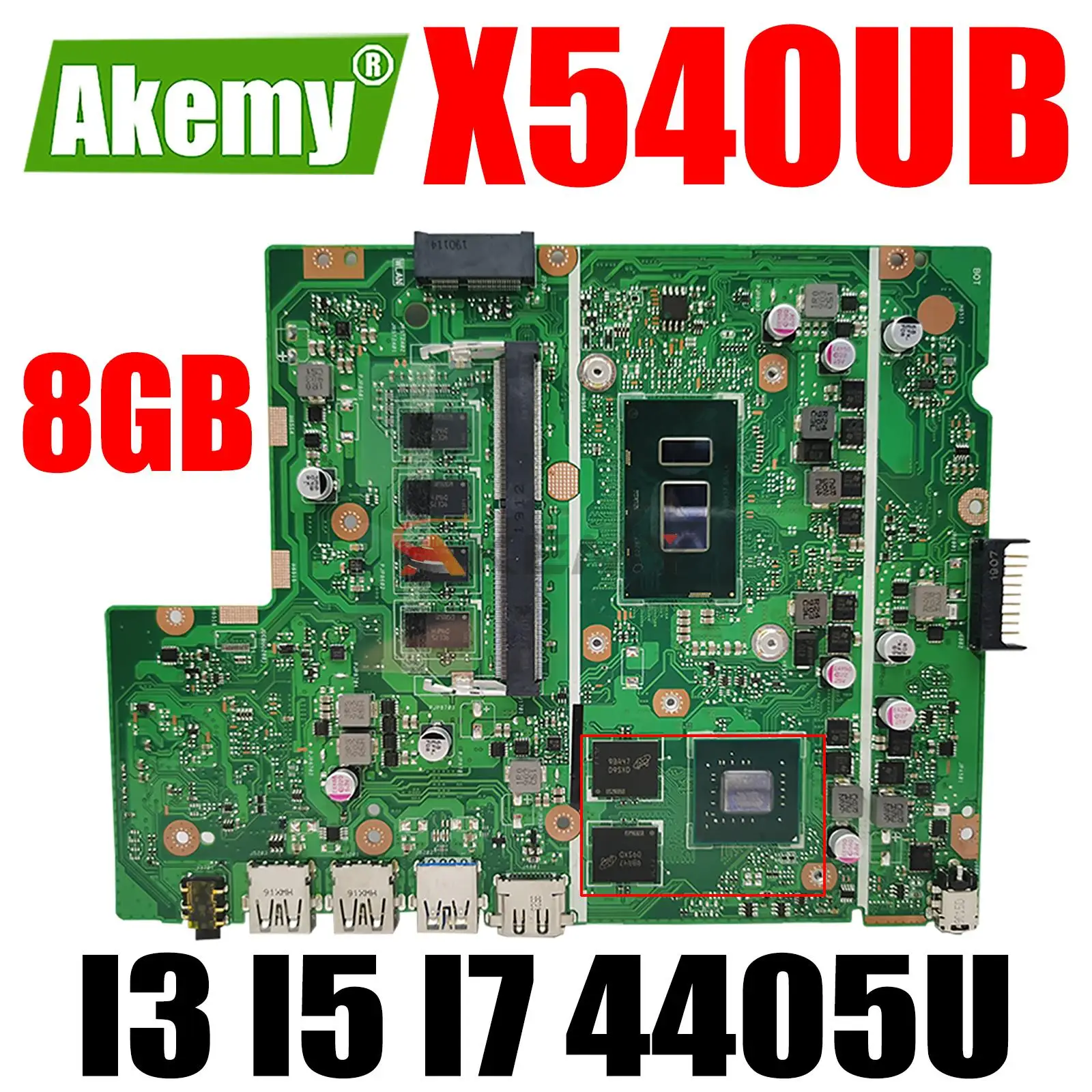 

Оригинальная материнская плата для ноутбука ASUS X540UV X540UB X540UBR X540U, процессор VGPU 8 ГБ, I3 I5 I7 6-го 7-го 8-го поколения 4405U, оригинальная материнская пл...