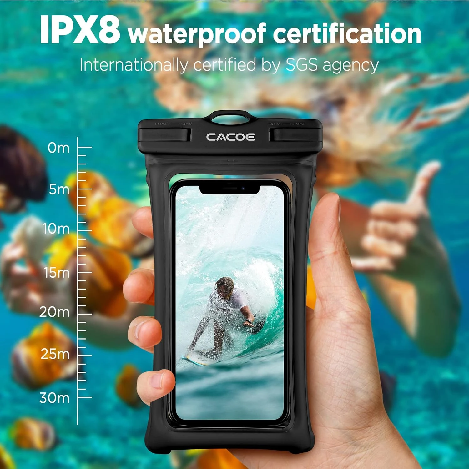 [Плаваемый] Плавающий водонепроницаемый чехол для телефона IPX8 2 упаковки до 7 0