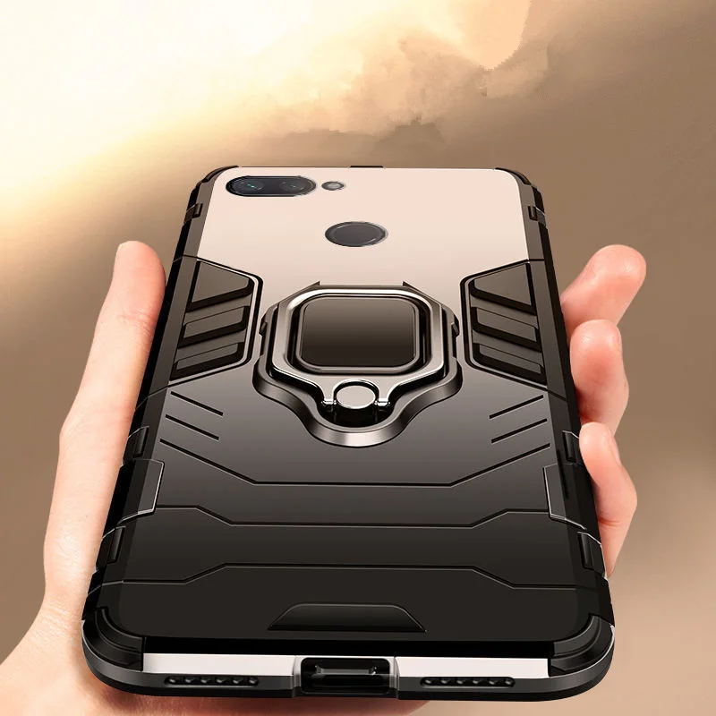 Противоударный бронированный чехол для Xiaomi Mi 8 Lite Mi8 SE с кольцом-подставкой бампер