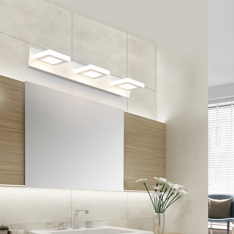 

High Quality Indoor Home Decor Warm Light Iron Design Hotel Silver Mirror Front Modern Led Bathroom Lights Wall Lamp White Light