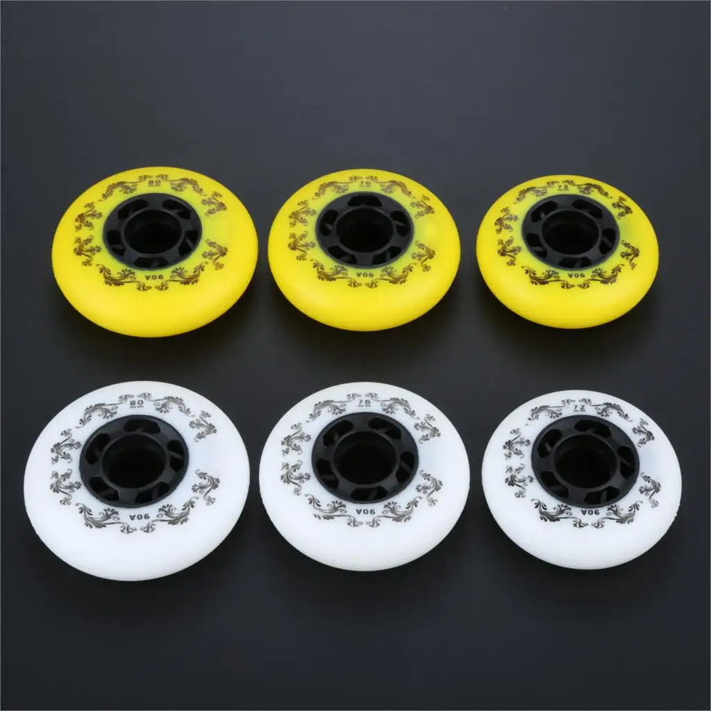 8Pcs 90A Inline Roller Skate Slides Wheels Braking Blade Sli