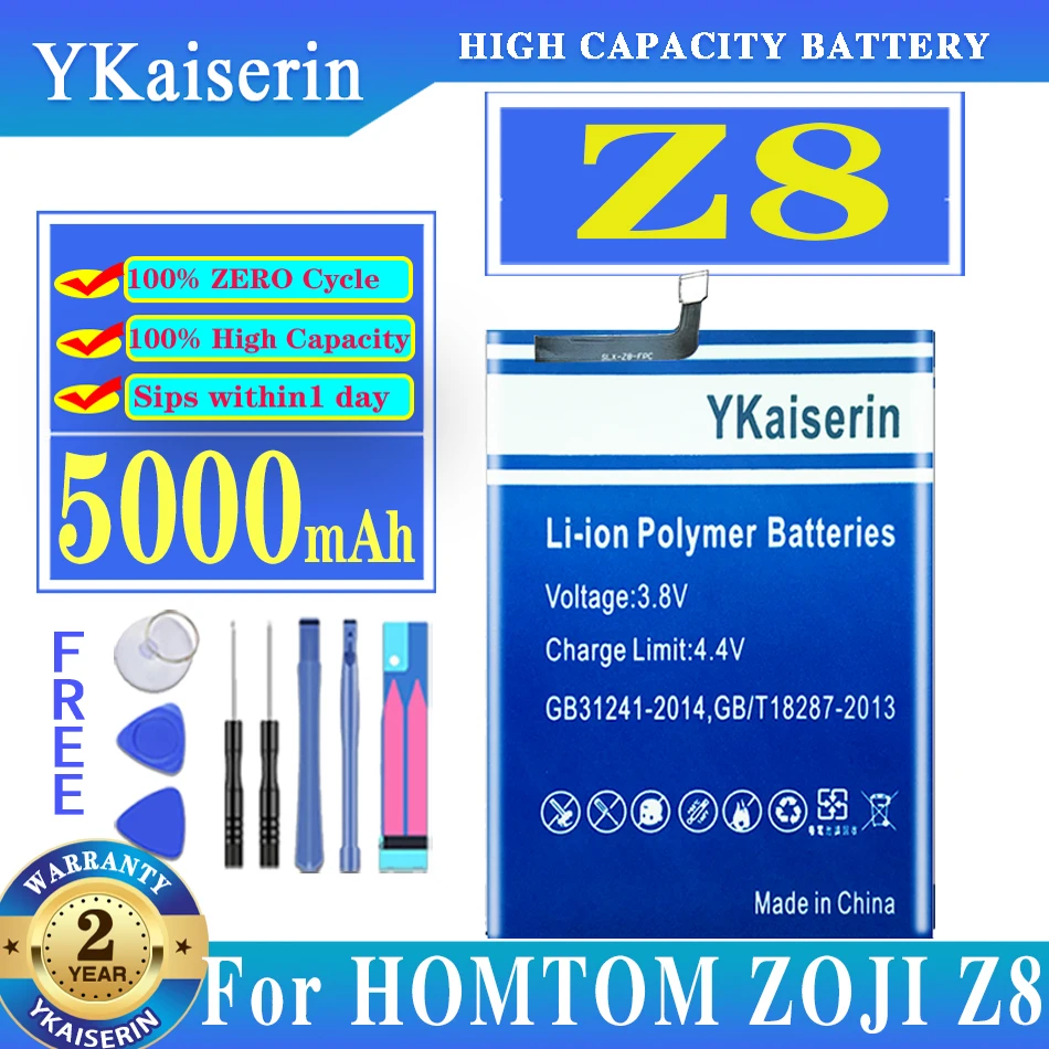 

YKaiserin 5000mAh Battery For ZOJI Z8 Z 8 For HOMTOM ZOJI 5.0 Inch MTK6750 Batteries + Free Tools
