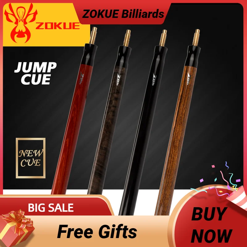 ZOKUE Billiard Jump Cue 108cm Length 4 Colors 13.5mm Tip Hard Maple Shaft High Quality Professional Jump Stick Billar Cue