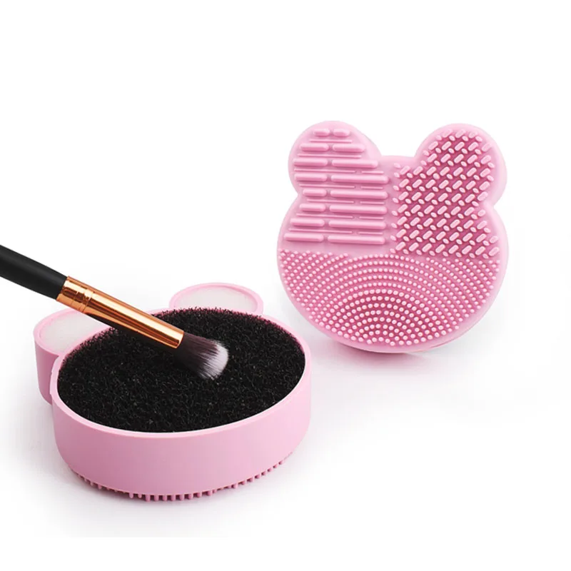 

2in1 Makeup Brush Cleaner Folding Cleaning Bowl Brushes Cleaning Mat Cosmetic Eyeshadow Scrubber Box