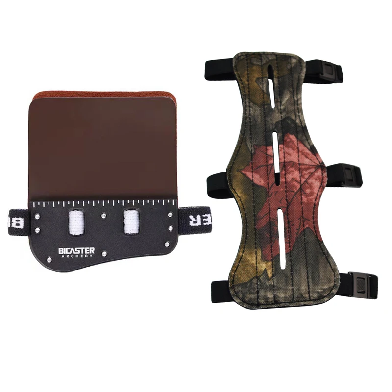 

1pc Bicaster SP3 Barebow Finger Tab+1pc Archery Arm Guard LH/RH Cowhide +Aluminum Plate L/M/S