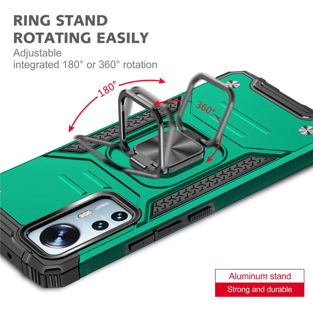 

Case For Xiaomi 12Lite Shockproof Armor Ring Stand Holder Cover For Xiaomi 12 Lite Pro 12S Pro 12X Xiaomi12X Xiaomi12Pro 5G