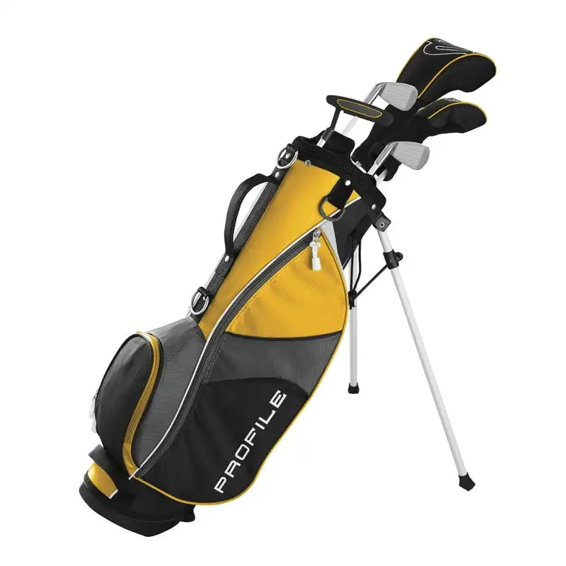 

Профессиональный комплект для гольфа JGI Junior, среднего размера, с сумкой, цвет желтый, для правой руки