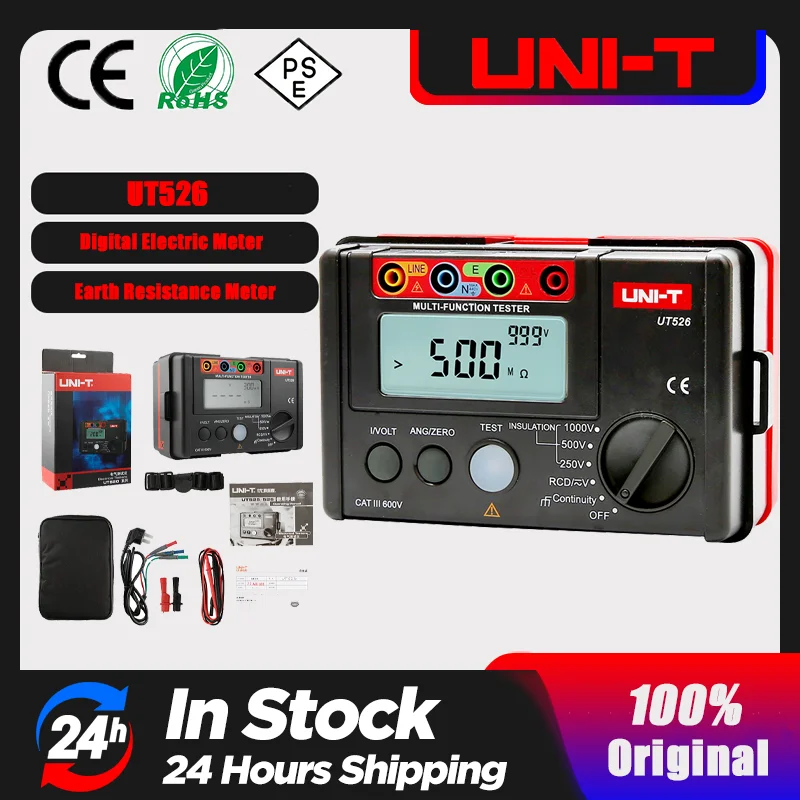

UNI-T UT526 Multi-function digital electric meter Electrical Insulation Tester UT526 Earth Resistance Meter+RCD Test Machi