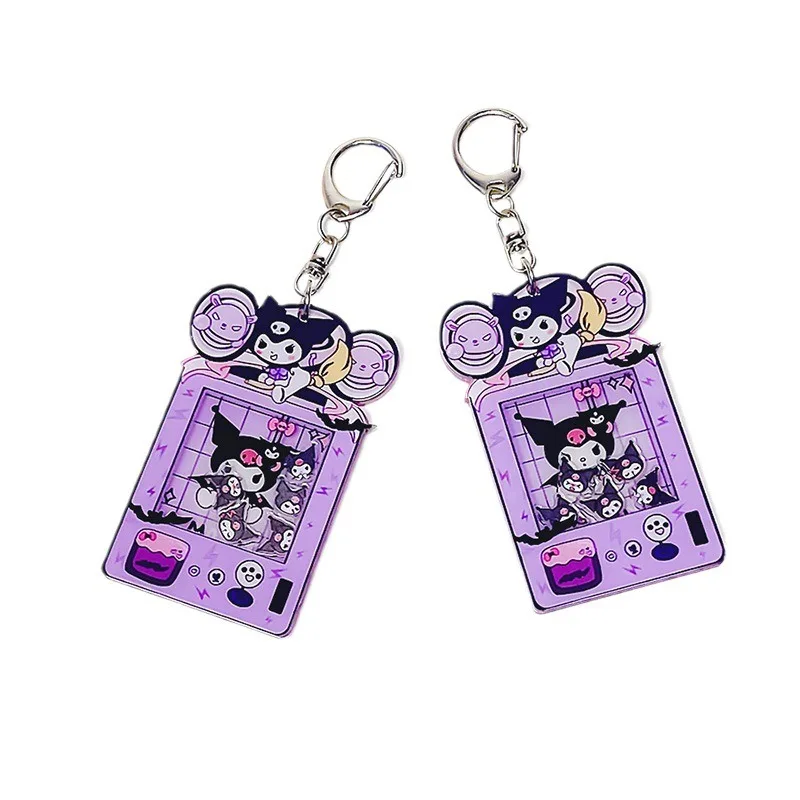 

Брелок для ключей Kuromi Kawaii Sanrio, милый мультяшный красивый аниме нежный Акриловый Украшение для сумки, подарок для девушки, креативный Новый