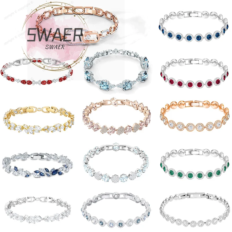 

Новый год 2022, подарок Swa, трендовые женские ювелирные изделия, ювелирные изделия с австрийскими кристаллами, мужской браслет с кристаллами