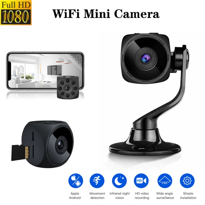 

Мини-камера видеонаблюдения с Wi-Fi, HD, 1080P, IP