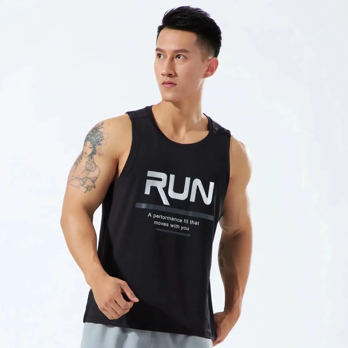 

Mens Running Vest 2022 New Gyms Workout Sleeveless Shirt Ice silk Quick Dry Fitness Bodybuilding Tank Tops Casual Training Top
