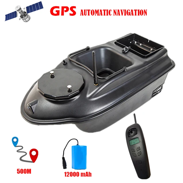 Fixed Speed Cruise Lure Fishing Smart Return RC 500M Bait Boat Remote Control Fishing Fish Finder Boat 2 Hoppers GPS Positioning 1