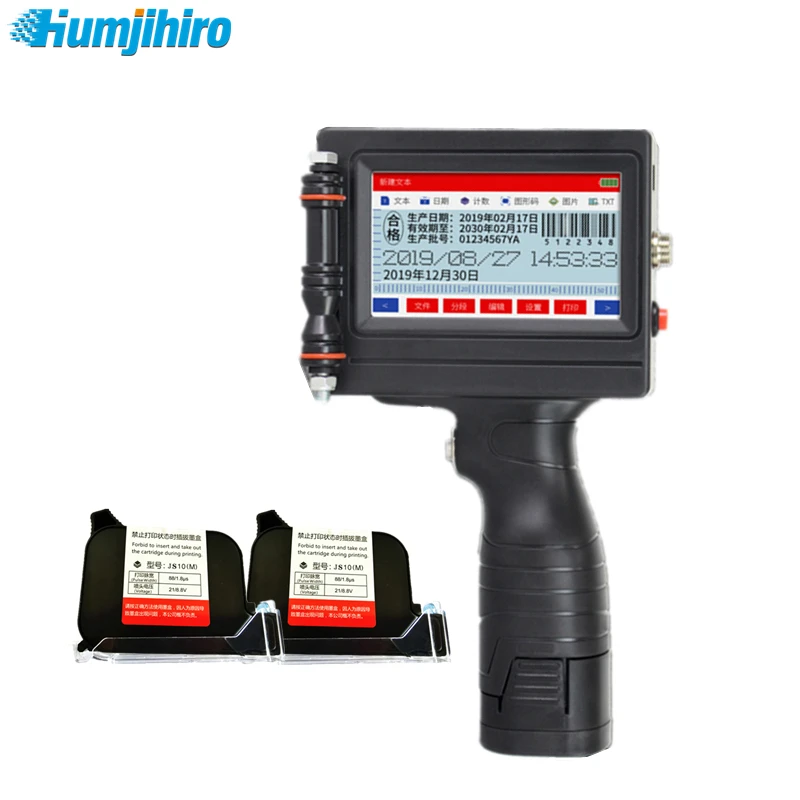 

Портативный термальный струйный принтер HUMJIHIRO, 20 языков, 12,7 мм, портативный струйный принтер, QR штрих-код партии, дата, номер, Дата истечения ...
