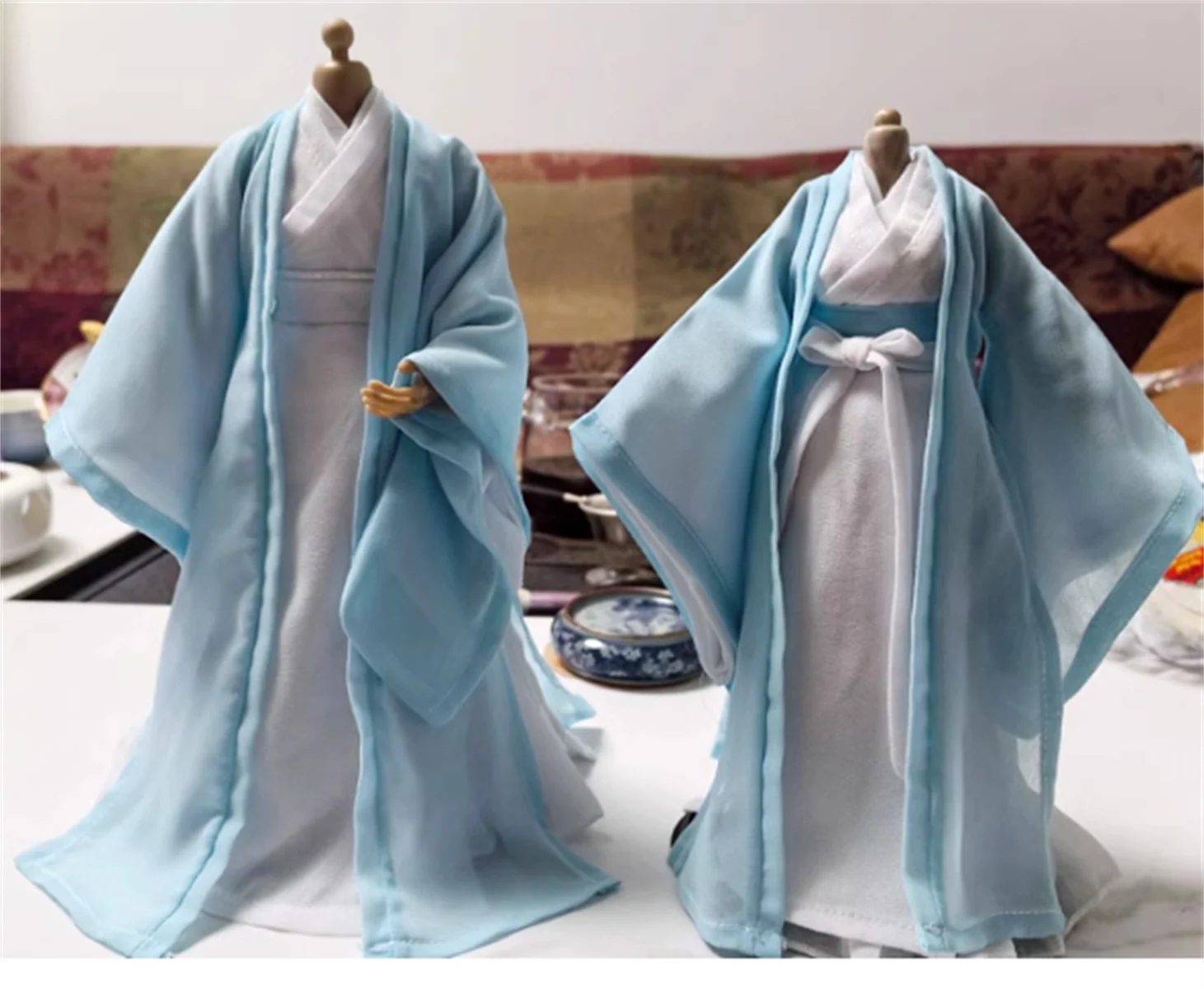 Длинное пальто платье масштаб 1/6 женский и мужской ханьфу китайский наряд